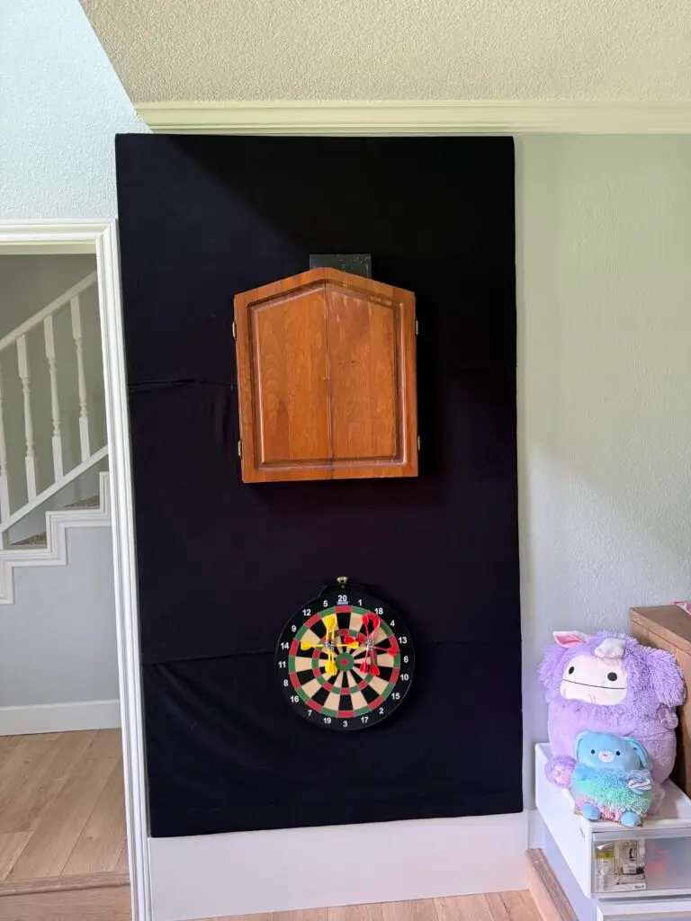 Dartboard Wall Protector Installation in Rockwall — children's dartboard installation